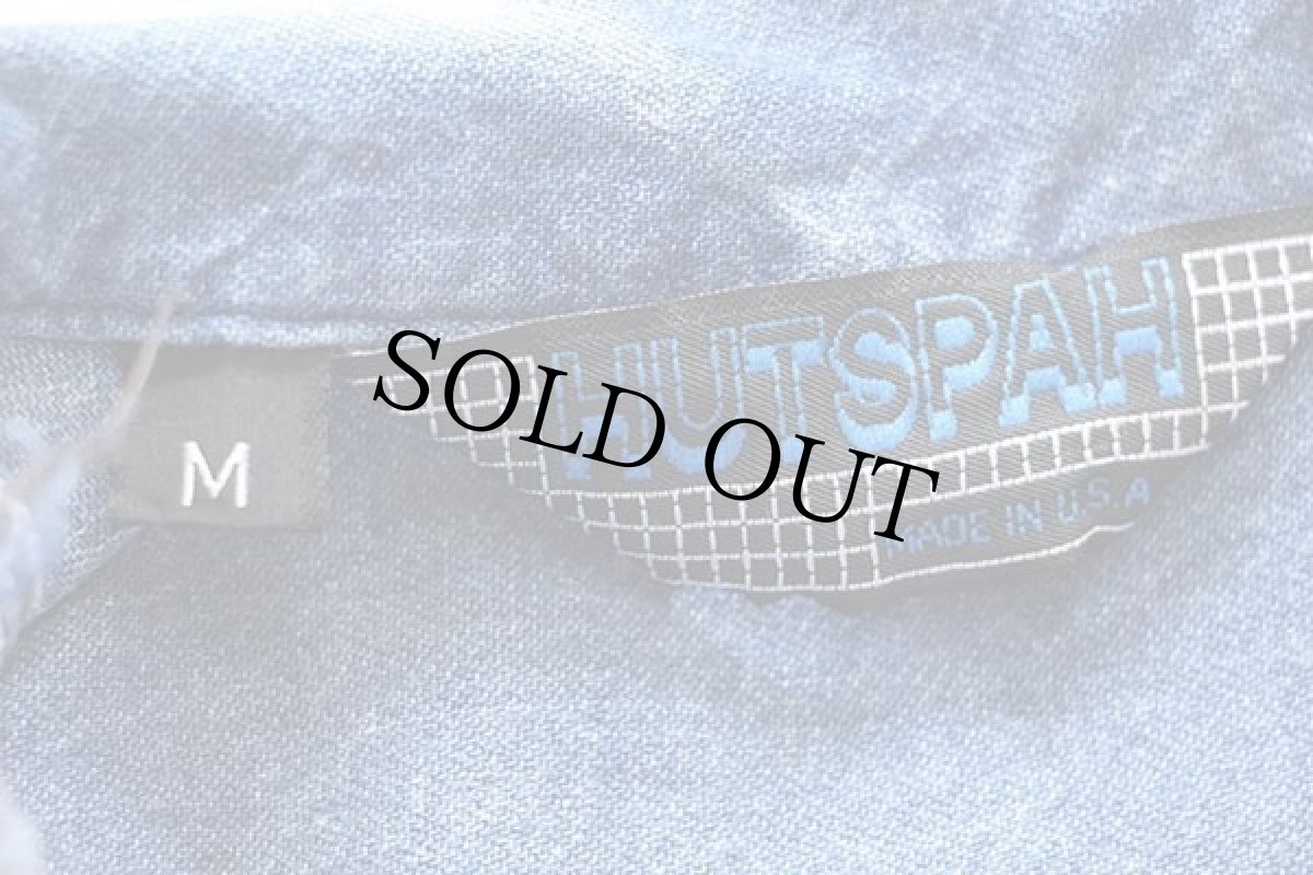 画像4: 80s USA製 HUTSPAH ケミカルウォッシュ デニムシャツ M★アシッド (4)