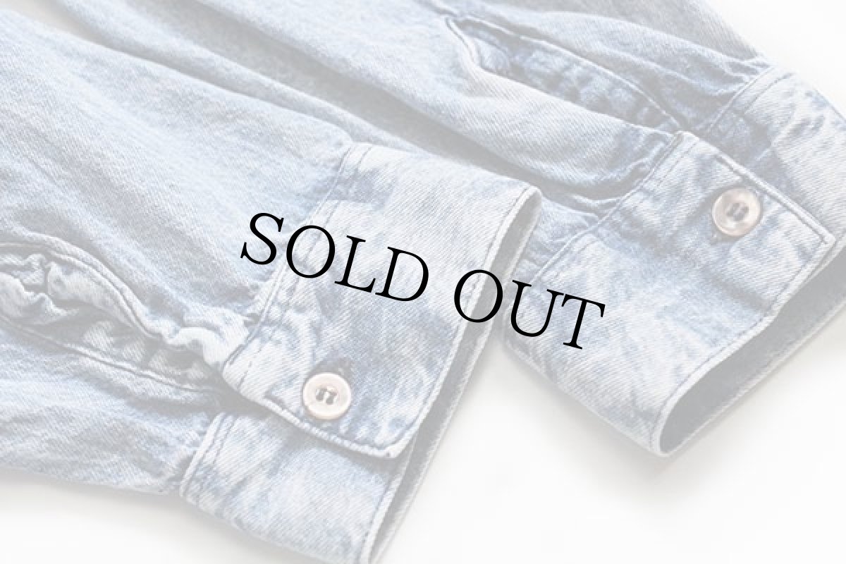 画像5: 80s USA製 HUTSPAH ケミカルウォッシュ デニムシャツ M★アシッド (5)