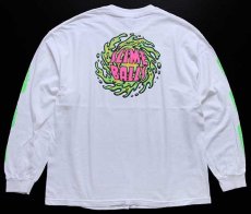 画像1: SANTA CRUZサンタクルーズ SLIME BALLS 蛍光プリント コットン 長袖Tシャツ 白 XL (1)