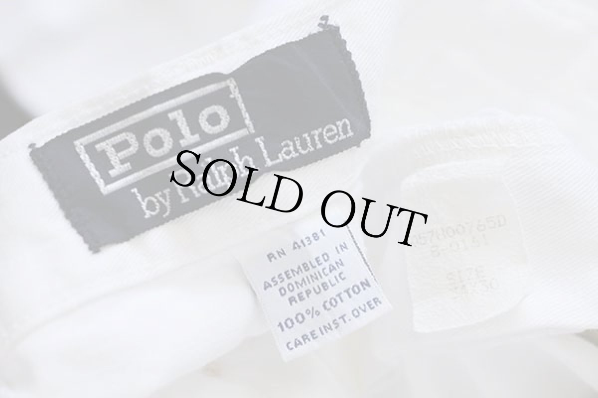 画像6: 90s ポロ ラルフローレン ツータック コットン チノパン 白 w34 L30 (6)