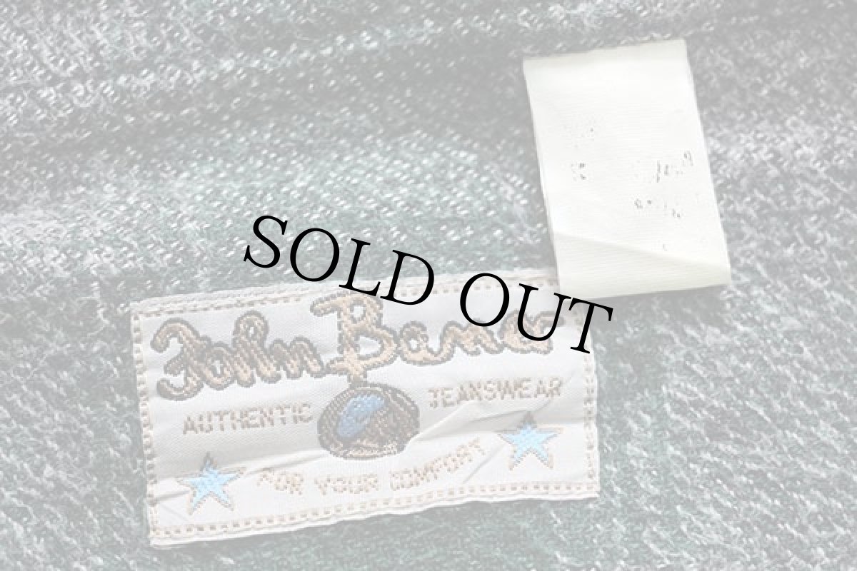 画像4: 90s John Baner オンブレチェック コットン フランネルシャツ 緑 (4)