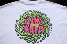 画像4: SANTA CRUZサンタクルーズ SLIME BALLS 蛍光プリント コットン 長袖Tシャツ 白 XL (4)