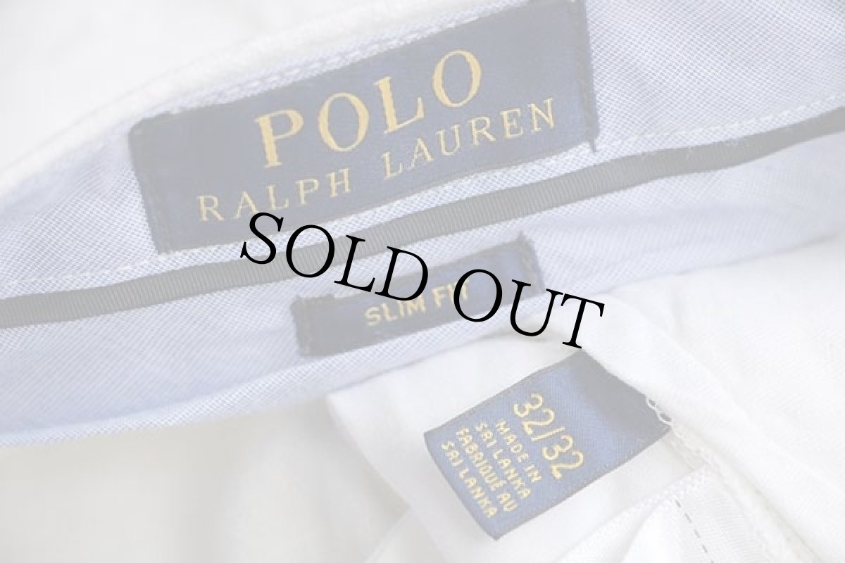 画像6: ポロ ラルフローレン ワンタック スラックス リネンパンツ 生成り w32 L32 (6)