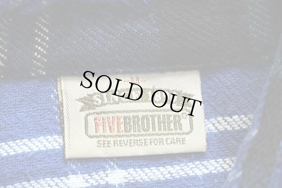 画像4: 90s FIVE BROTHERファイブブラザー チェック コットン フランネルシャツ M (4)