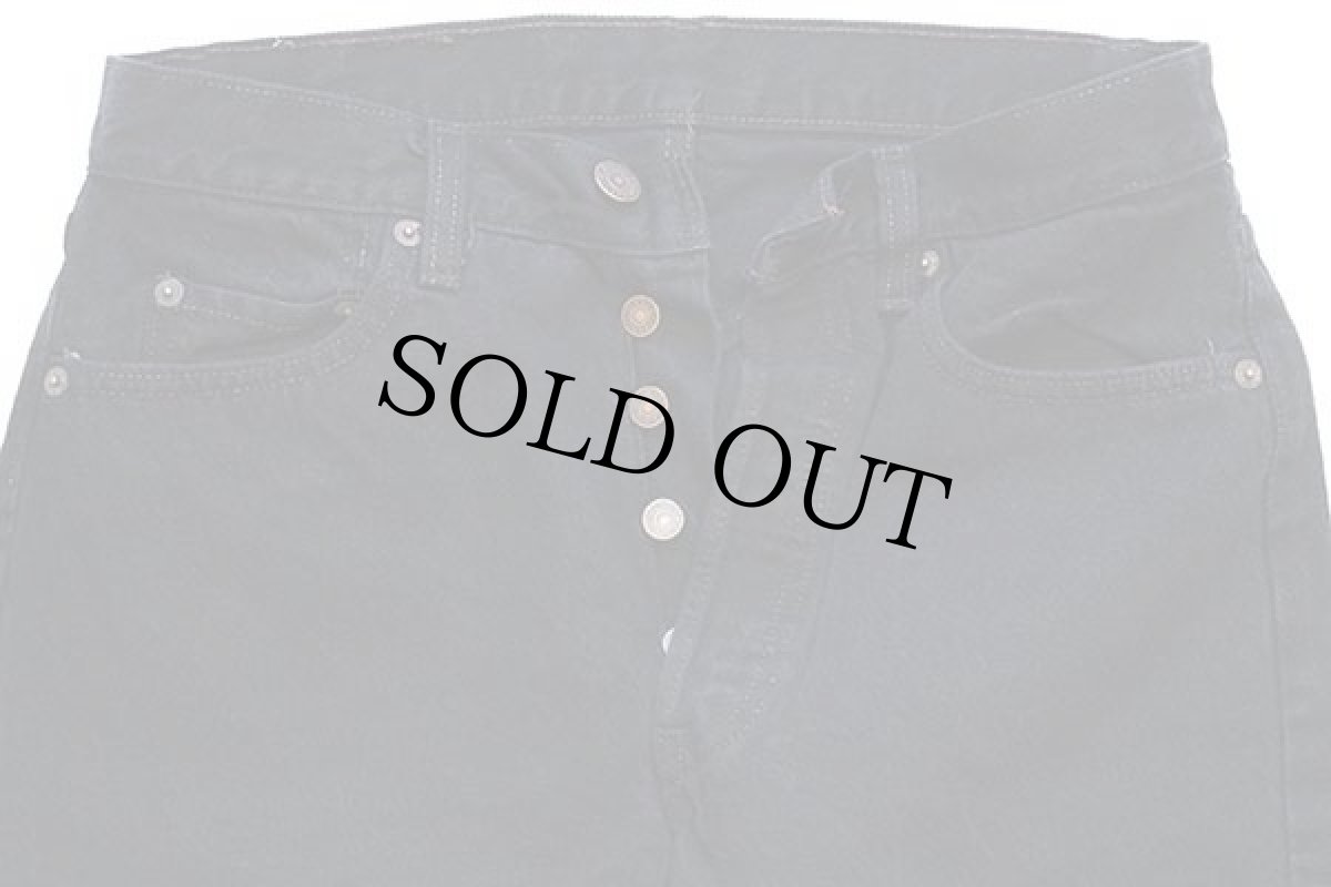 画像4: デッドストック★80s USA製 Levi'sリーバイス 501 後染め ブラック デニムパンツ w30 L30 (4)