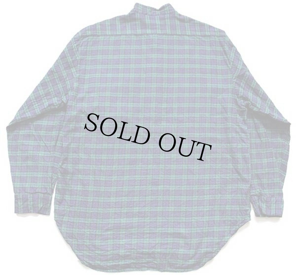 画像2: 80s MY GRANDFATHER SHIRT ブラックウォッチ タータンチェック バンドカラー ライトネル グランパシャツ XXL★特大 (2)