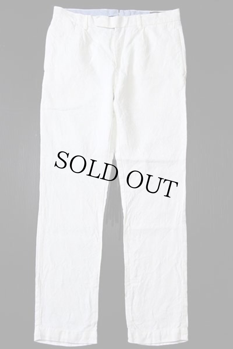 画像2: ポロ ラルフローレン ワンタック スラックス リネンパンツ 生成り w32 L32 (2)