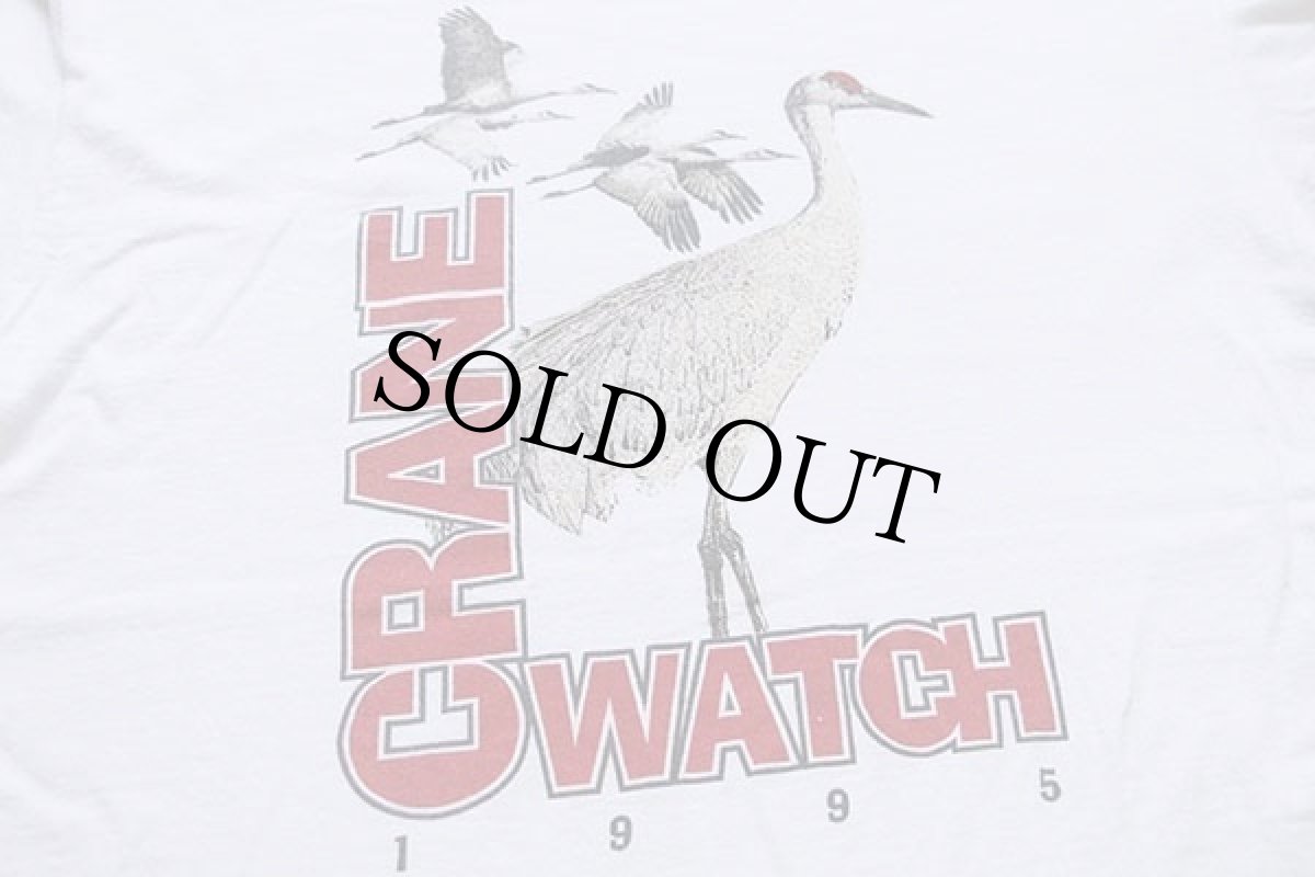 画像4: 90s USA製 CRANE WATCH 95 ツル モックネック コットン 長袖Tシャツ 白 L (4)