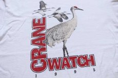 画像4: 90s USA製 CRANE WATCH 95 ツル モックネック コットン 長袖Tシャツ 白 L (4)