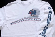 画像3: 90s USA製 Hanes HAYWARD TO CABLE BIRKEBEINER 1990 コットン 長袖Tシャツ 白 L (3)