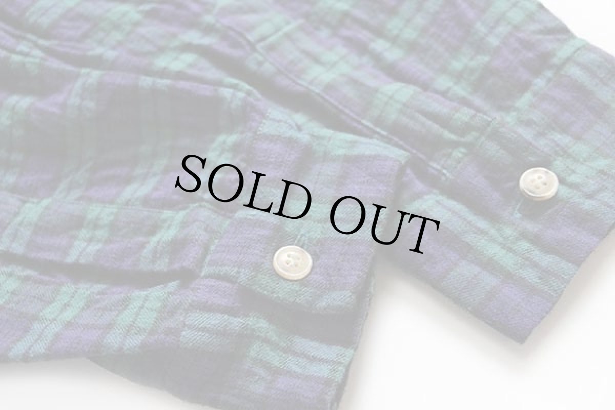 画像5: 80s MY GRANDFATHER SHIRT ブラックウォッチ タータンチェック バンドカラー ライトネル グランパシャツ XXL★特大 (5)