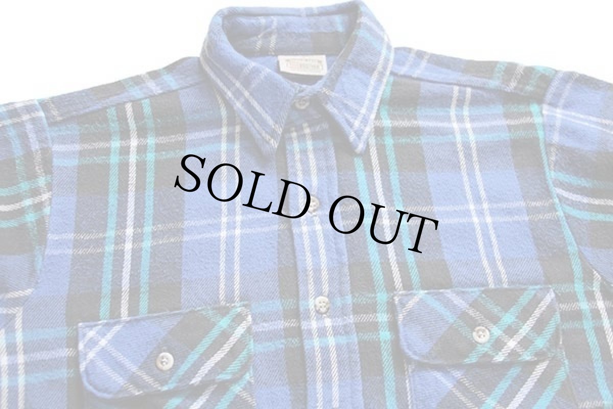 画像3: 90s FIVE BROTHERファイブブラザー チェック コットン フランネルシャツ M (3)