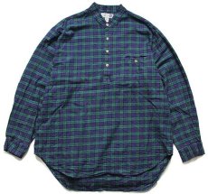 画像1: 80s MY GRANDFATHER SHIRT ブラックウォッチ タータンチェック バンドカラー ライトネル グランパシャツ XXL★特大 (1)