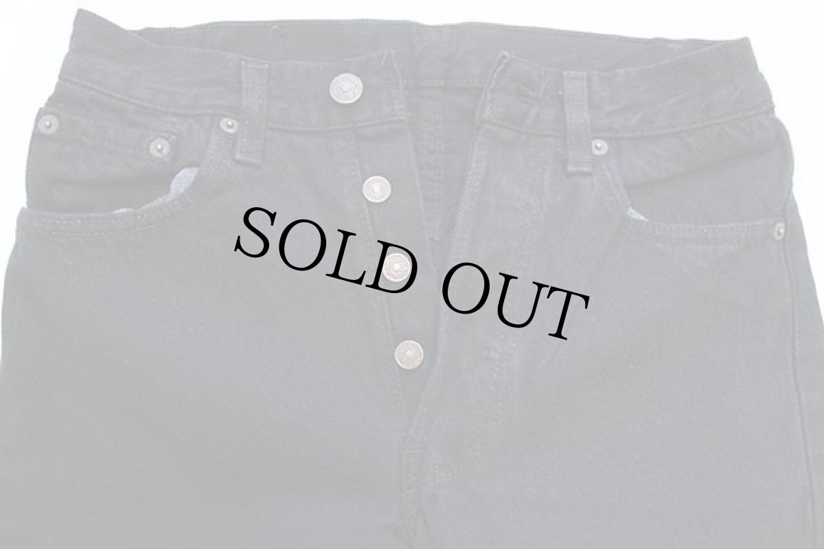 画像4: デッドストック★80s USA製 Levi'sリーバイス 501 ブラック デニムパンツ 後染め w29 L30 (4)