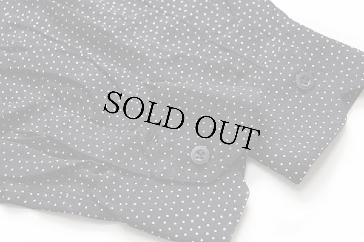 画像6: 80s イタリア製 WEEK END ドット柄 レーヨンシャツ 黒×白 39 (6)