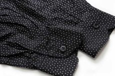 画像6: 80s イタリア製 WEEK END ドット柄 レーヨンシャツ 黒×白 39 (6)