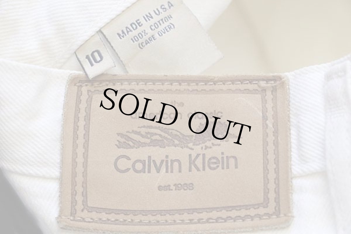 画像6: 90s USA製 Calvin Kleinカルバンクライン テーパード カラーデニムパンツ 生成り 10 (6)