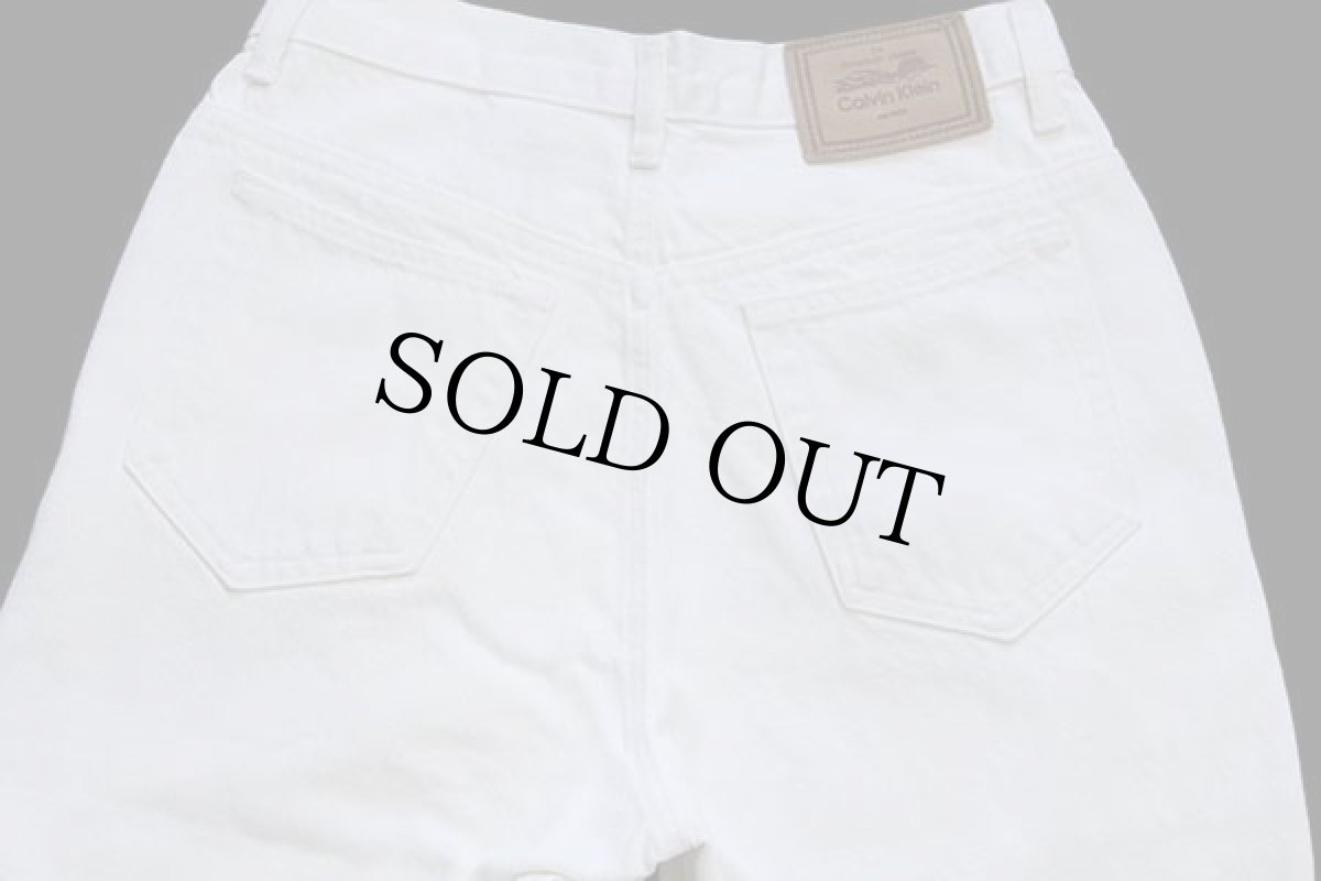 画像5: 90s USA製 Calvin Kleinカルバンクライン テーパード カラーデニムパンツ 生成り 10 (5)