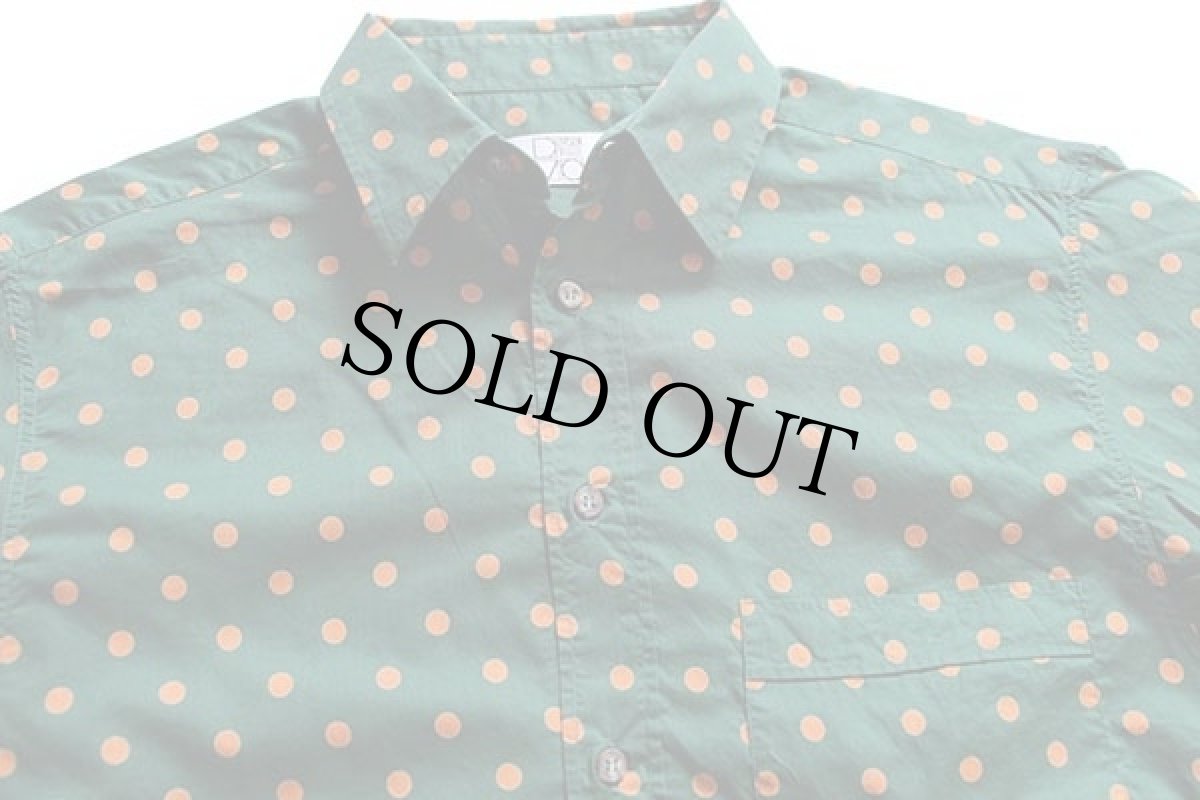 画像3: イタリア製 DIVISION VOGUE ドット柄 コットンシャツ 緑×オレンジ 40 (3)