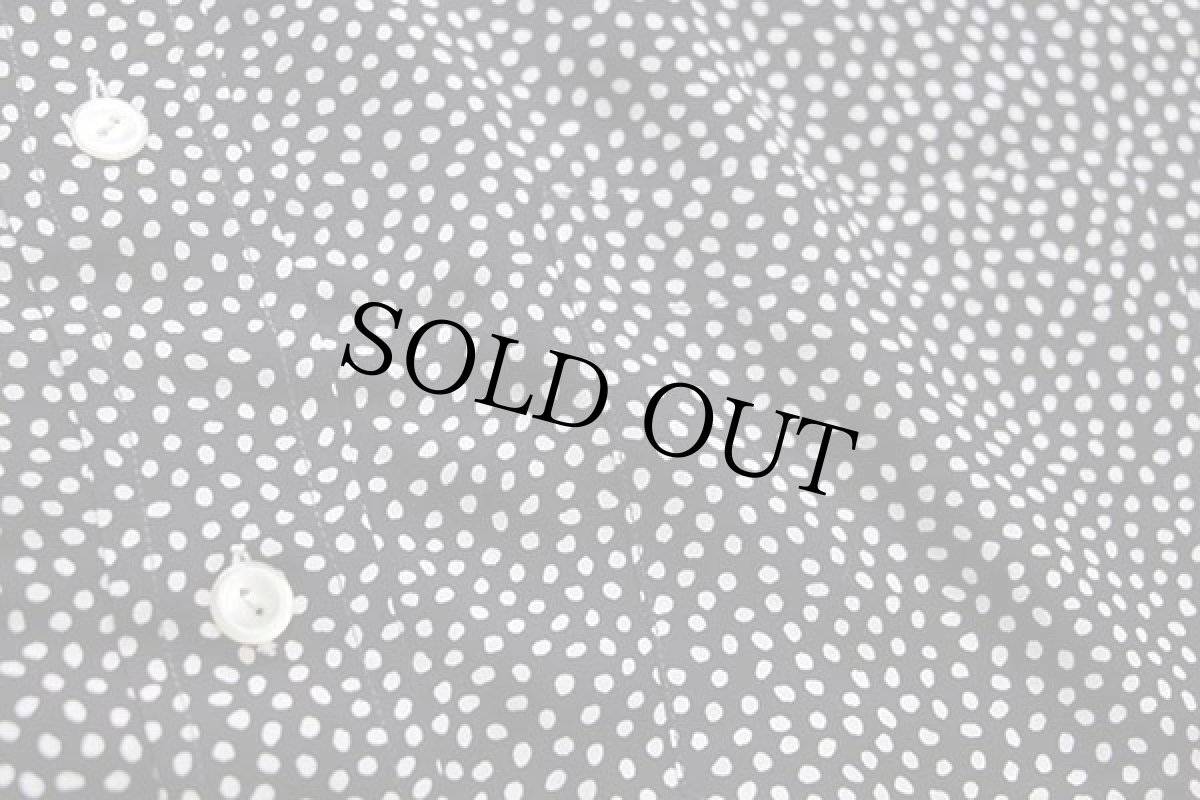 画像4: 80s UNKNOWN いびつドット柄 レーヨンシャツ 黒×白 (4)