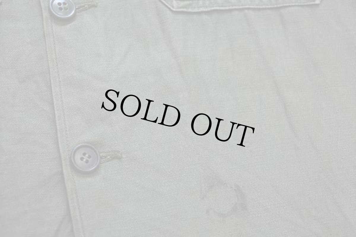 画像6: 60s 米軍 U.S.ARMY ストラップ&パッチ付き コットンサテン ユーティリティシャツ 2nd オリーブグリーン 14.5 (6)