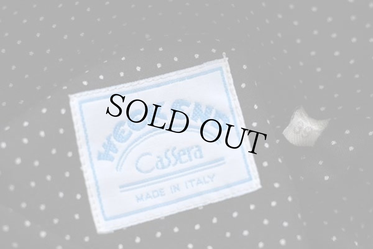 画像4: 80s イタリア製 WEEK END ドット柄 レーヨンシャツ 黒×白 39 (4)