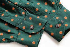 画像6: イタリア製 DIVISION VOGUE ドット柄 コットンシャツ 緑×オレンジ 40 (6)