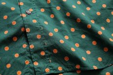 画像5: イタリア製 DIVISION VOGUE ドット柄 コットンシャツ 緑×オレンジ 40 (5)