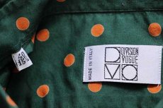 画像4: イタリア製 DIVISION VOGUE ドット柄 コットンシャツ 緑×オレンジ 40 (4)