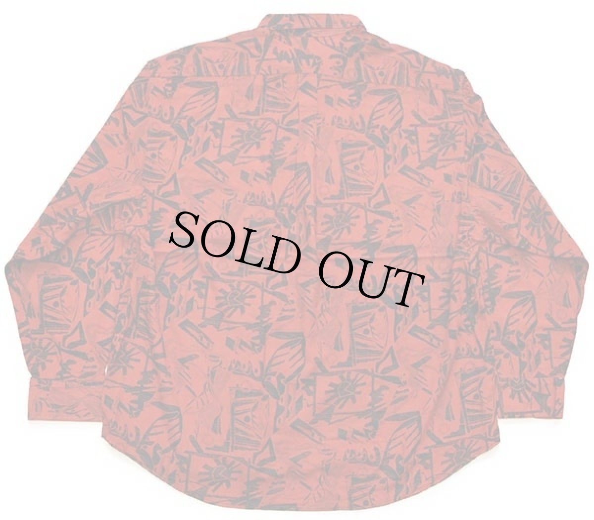 画像2: 80s UNKNOWN 総柄 レーヨンシャツ 赤茶 XL (2)