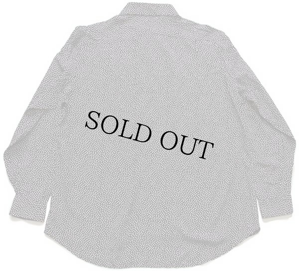 画像2: 80s UNKNOWN いびつドット柄 レーヨンシャツ 黒×白 (2)