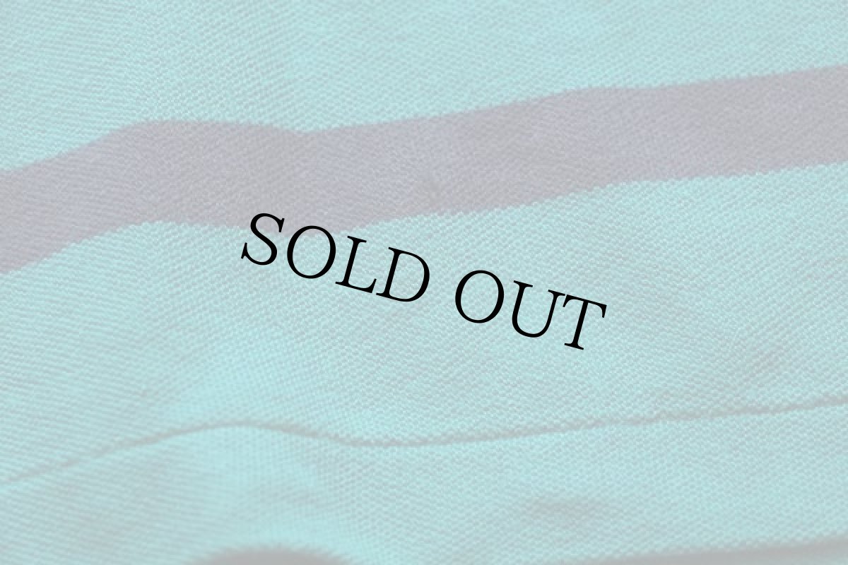 画像5: 80s EddieBauerエディーバウアー ボーダー コットン 鹿の子 ポロシャツ エメラルドグリーン×紺 L (5)