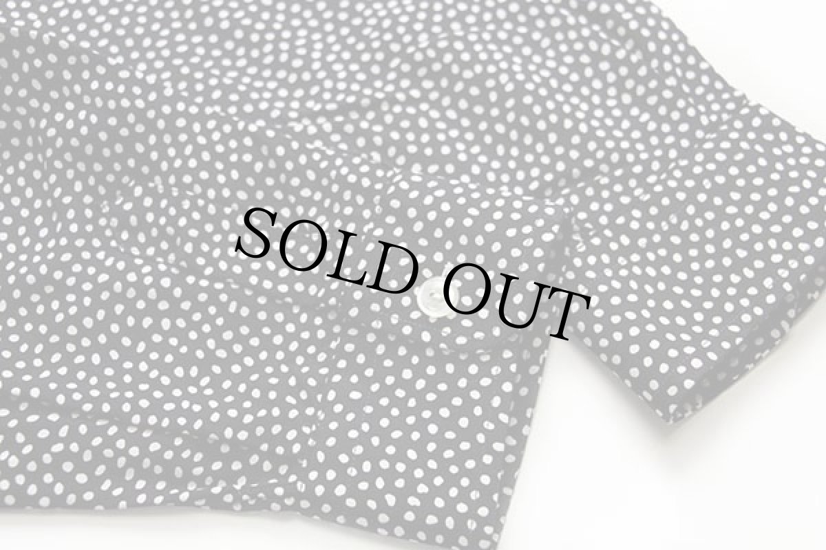 画像5: 80s UNKNOWN いびつドット柄 レーヨンシャツ 黒×白 (5)