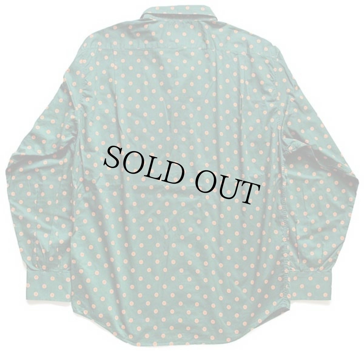 画像2: イタリア製 DIVISION VOGUE ドット柄 コットンシャツ 緑×オレンジ 40 (2)