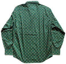 画像2: イタリア製 DIVISION VOGUE ドット柄 コットンシャツ 緑×オレンジ 40 (2)