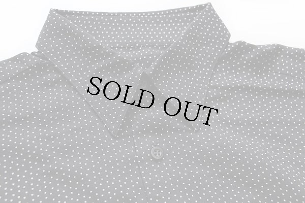 画像3: 80s イタリア製 WEEK END ドット柄 レーヨンシャツ 黒×白 39 (3)