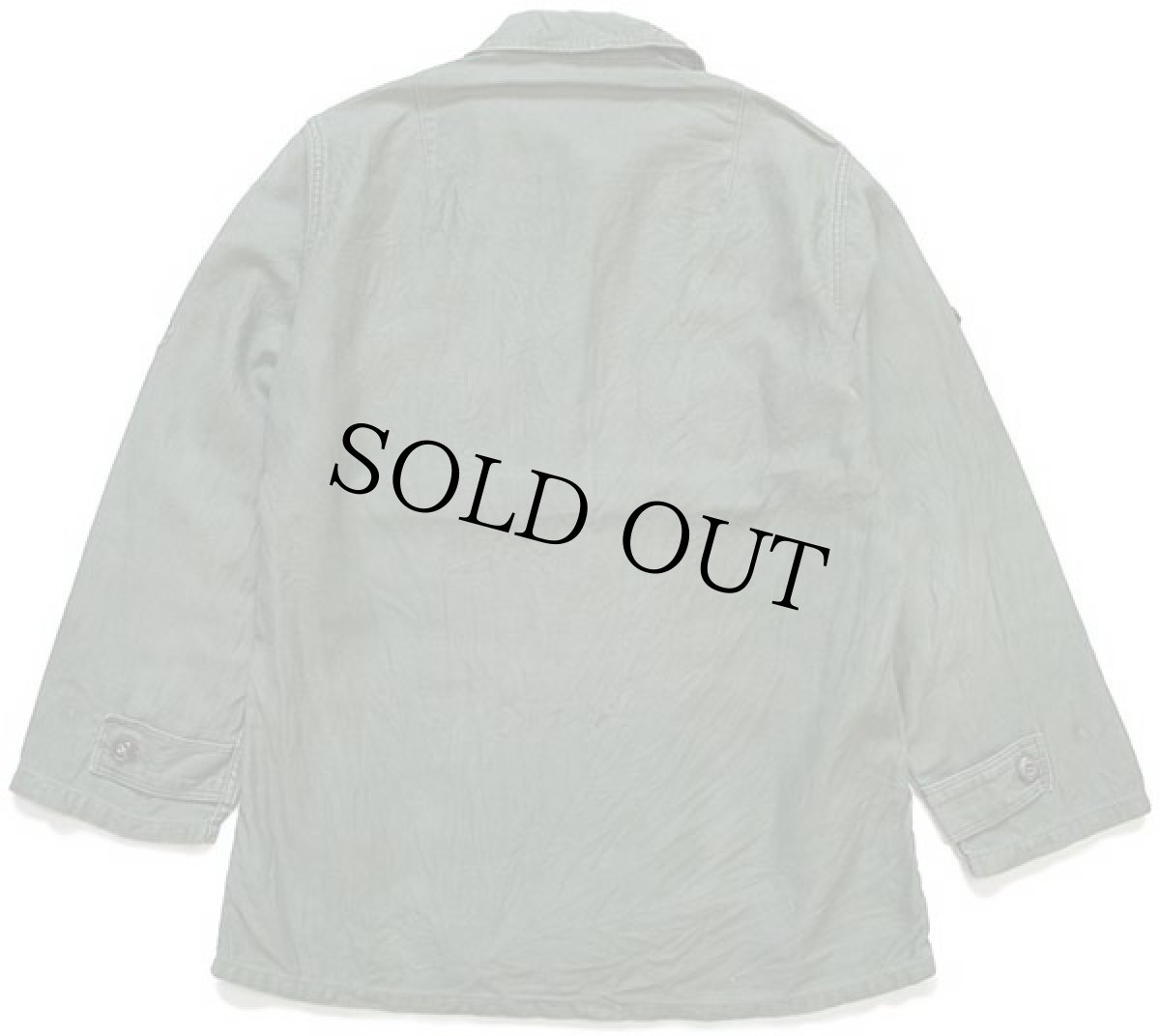 画像2: 60s 米軍 U.S.ARMY ストラップ&パッチ付き コットンサテン ユーティリティシャツ 2nd オリーブグリーン 14.5 (2)