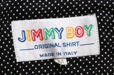 画像4: 80s イタリア製 JIMMY BOY ドット柄 ボタンダウン レーヨンシャツ 黒×白 M (4)