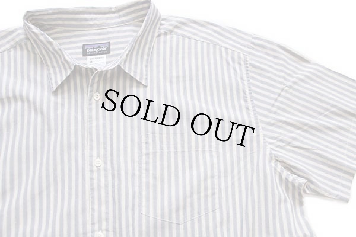 画像3: patagoniaパタゴニア マルチストライプ 半袖 オーガニックコットンシャツ XXL (3)