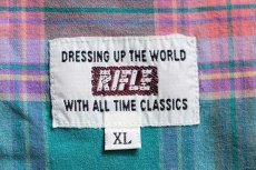 画像4: 90s RIFLE マドラスチェック ボタンダウン コットンシャツ XL (4)