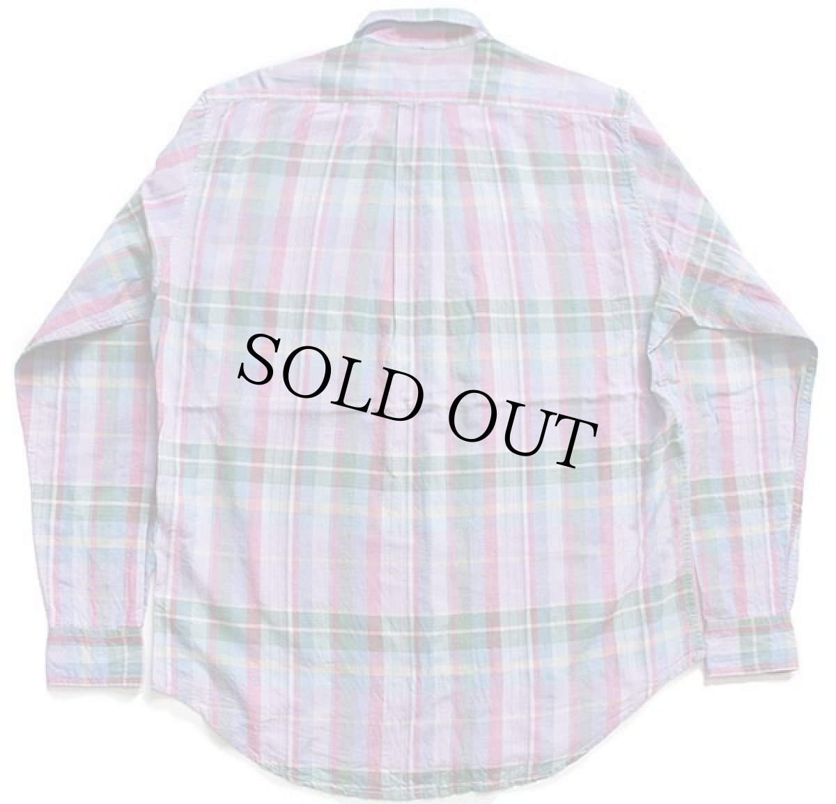 画像2: 70s BLUE BOAT マドラスチェック ボタンダウン コットンシャツ M★インド綿 (2)