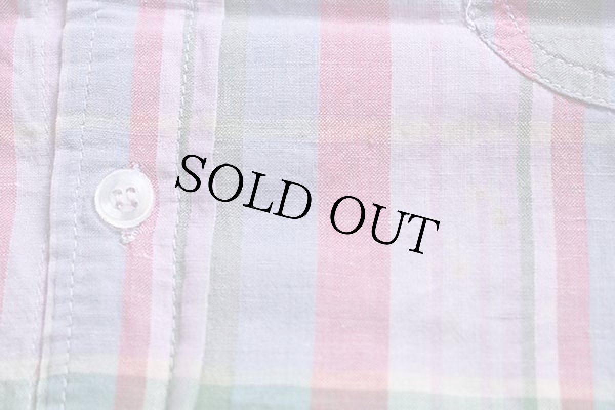 画像5: 70s BLUE BOAT マドラスチェック ボタンダウン コットンシャツ M★インド綿 (5)