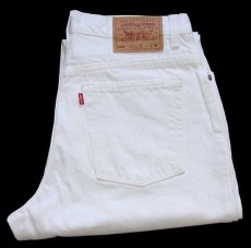 画像1: 90s USA製 Levi'sリーバイス 550 ホワイト デニムパンツ 14 PET.M (1)