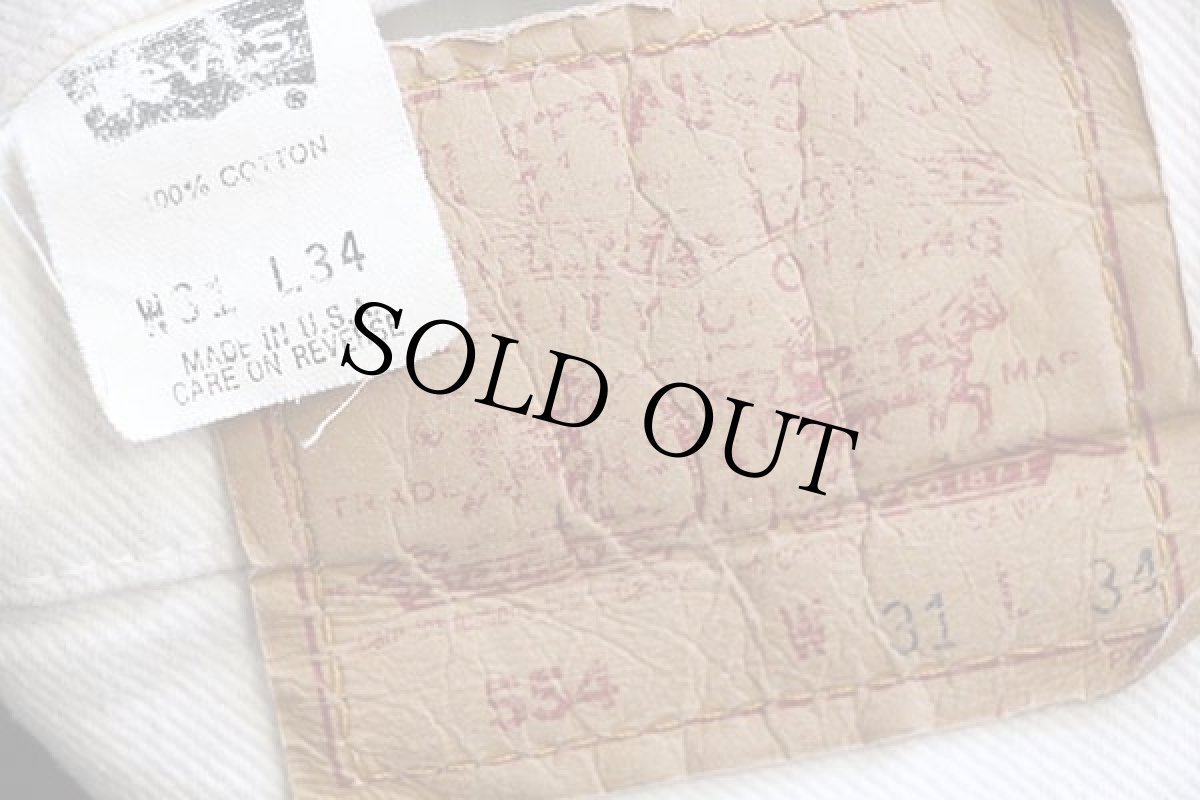 画像6: 90s USA製 Levi'sリーバイス 554 カラーデニムパンツ 生成り w31 L34 (6)