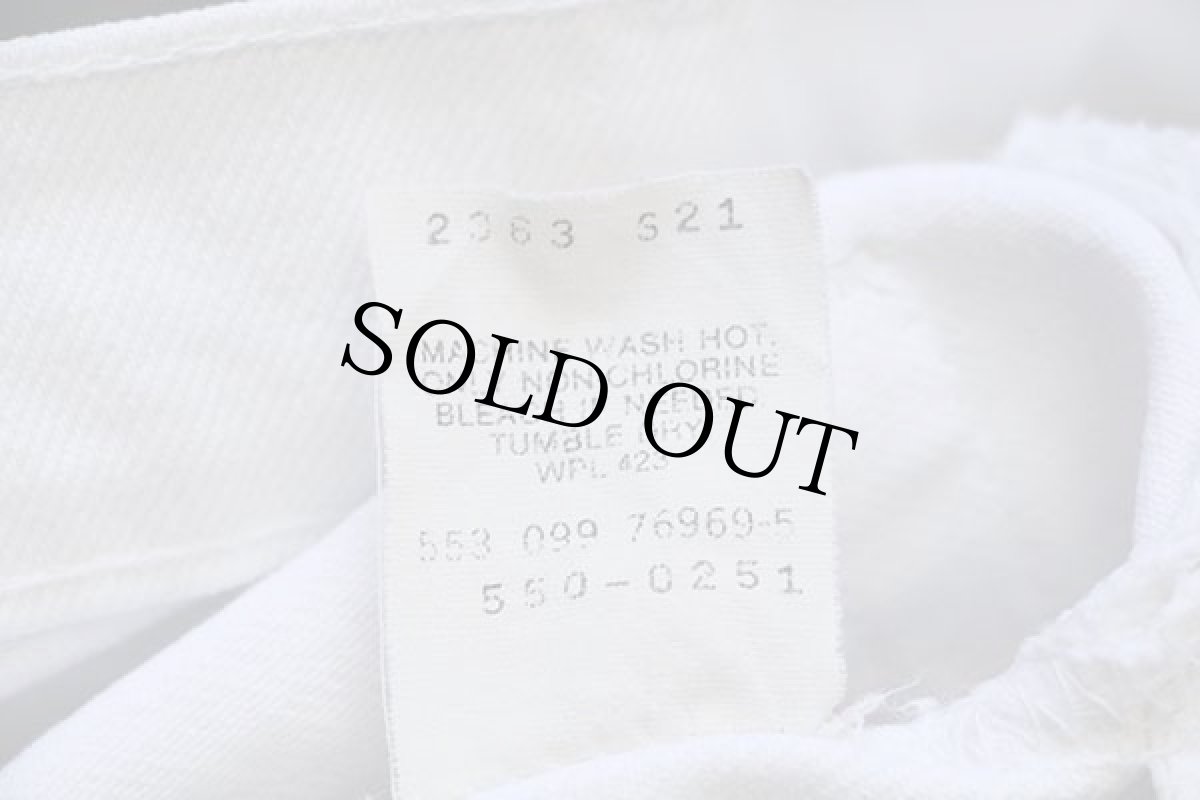 画像7: 80s USA製 Levi'sリーバイス 550 ホワイト デニムパンツ w29 L32 (7)