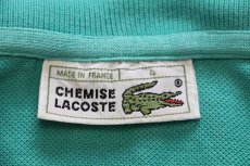 画像4: 70s フランス製 CHEMISE LACOSTEラコステ ワンポイント ポケット付き コットン 鹿の子 ポロシャツ エメラルドグリーン 4 (4)