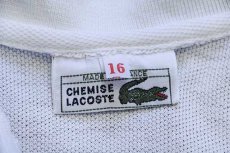 画像4: 70s フランス製 CHEMISE LACOSTEラコステ ワンポイント コットン 鹿の子 ポロシャツ 白 ボーイズ16 (4)