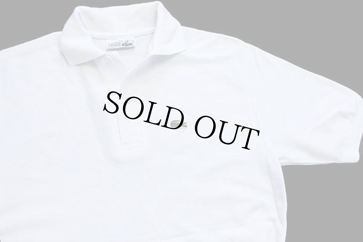 画像3: 70s フランス製 CHEMISE LACOSTEラコステ ワンポイント コットン 鹿の子 ポロシャツ 白 ボーイズ16 (3)