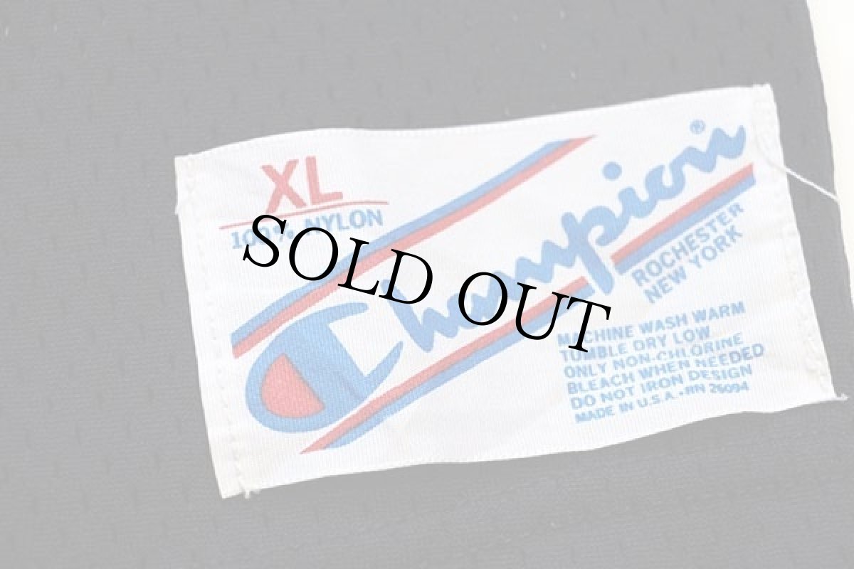 画像4: 80s USA製 Championチャンピオン 34 ナンバリング ナイロン メッシュ ゲームシャツ 黒 XL (4)