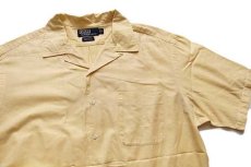 画像3: 90s ポロ ラルフローレン CALDWELL 半袖 コットン オープンカラーシャツ イエロー L (3)